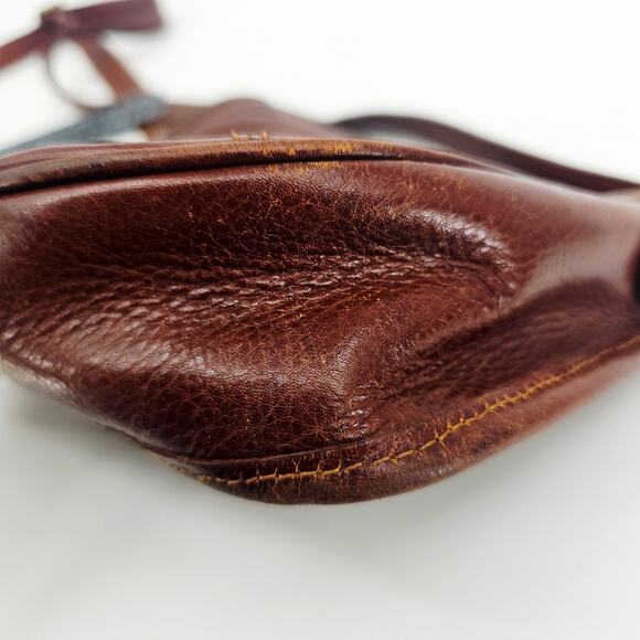 Vintage 80's David Dart Brown Pebbled Leather Crossbody Bag Purse Minimallist - Picture 14 of 16